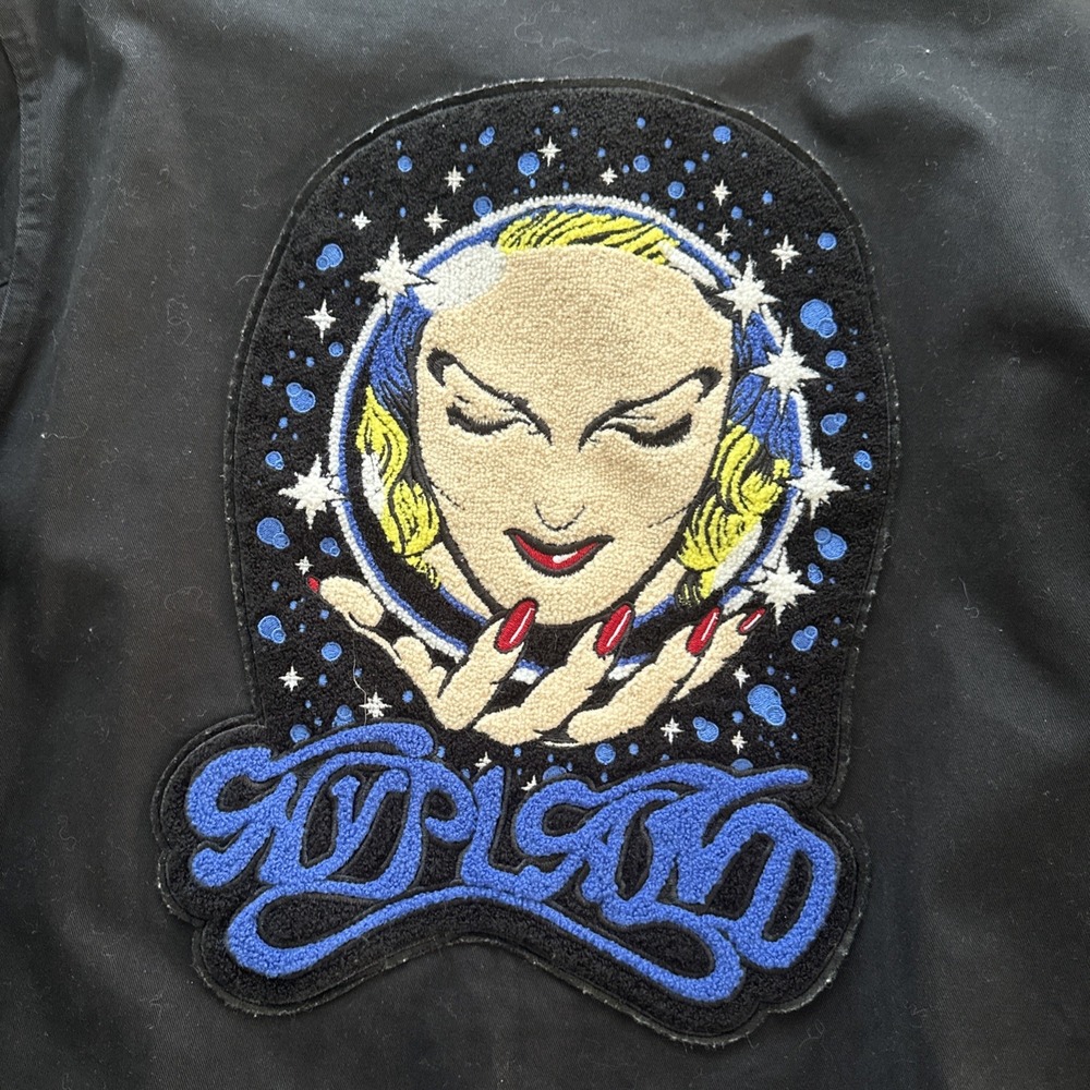 HYPLAND Fortune Teller Crystal Ball Embroidered Jacket Black Men's Size Large